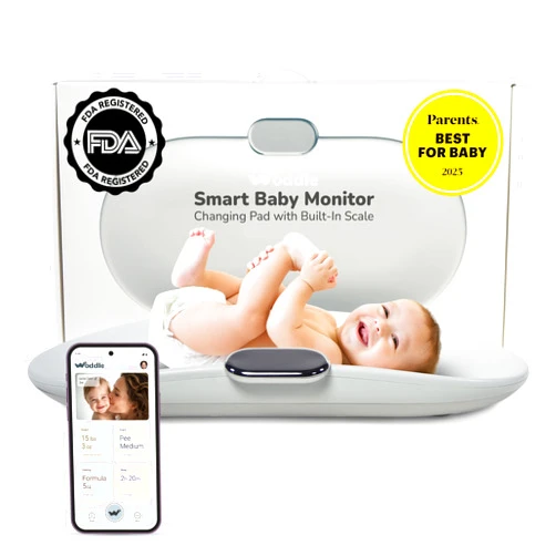 Woddle Multifunctional Smart Baby Changing Pad with Medical Grade Scale for Critical Weight Monitoring + AI App, Noise Machine, Warmer, Night Light, Touchscreen Tracker, All-in-One