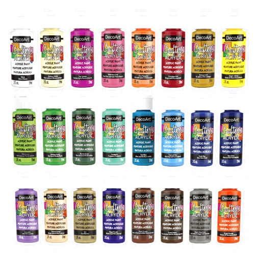 DecoArt Crafter’s Acrylic Paint Set, 24 (2 fl oz/59 ml) Assorted Matte Finish Colors, DIY Arts And Crafts Acrylic Paint, 48 Fl Oz(Pack of 1)