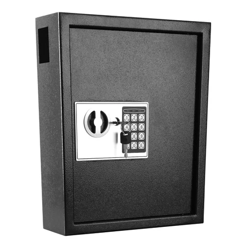 KYODOLED Electronic 60-Key Cabinet Wall-Mounted Digital Key Safe, Key Lock Box, Large Security Key Box for Keys Holder, Heavy-Duty Combination Lock Storage Box, 14.3'' X 12'' X3.94'' (Black, 60 Keys)