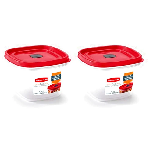 Rubbermaid Easy Find Lids 7-Cup Food Storage and Organization Container, Racer Red (Pack of 2)