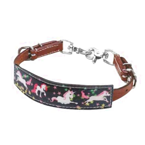 Showman Pony Size Unicorn Print Leather Wither Strap