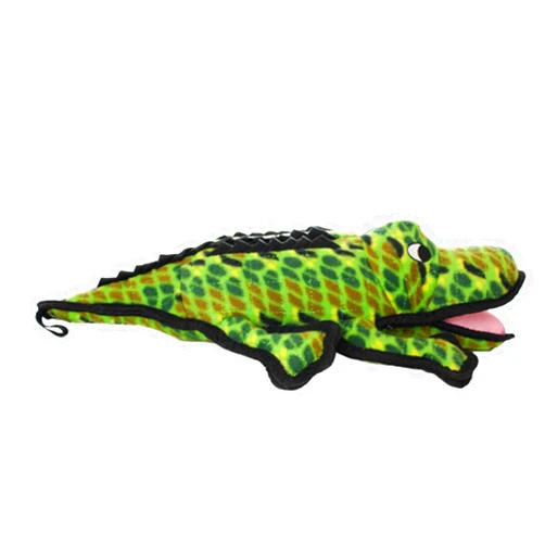 TUFFY - World's Tuffest Soft Dog Toy - Ocean Alligator-Squeakers - Multiple Layers. Made Durable, Strong & Tough. Interactive Play (Tug, Toss & Fetch). Machine Washable & Floats. (Regular)