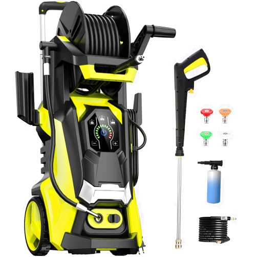 Le Hao Tool Electric Pressure Washer 4800 PSI 3.5 GPM Power Washer Touch Screen Adjustable Pressure,4 Nozzles and 500ml Foam Cannon Power Washer Cleaning for Patio 4800 PSI