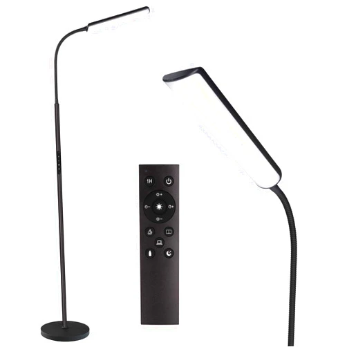 Dimunt LED Floor Lamp, Bright 15W Floor Lamps for Living Room with 1H Timer, Stepless Adjustable 3000K-6000K Colors & Brightness Standing Lamp with Remote & Touch Control Reading Floor Lamps