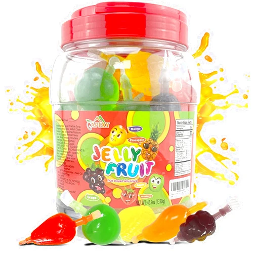 Apexy Jelly Fruit, Tiktok Candy Trend Items, Tik Tok Hit or Miss Challenge, Assorted Fruit Shaped Jelly, Strawberry, Mango, Apple, Pineapple, Grape. 46.9oz (1330g)