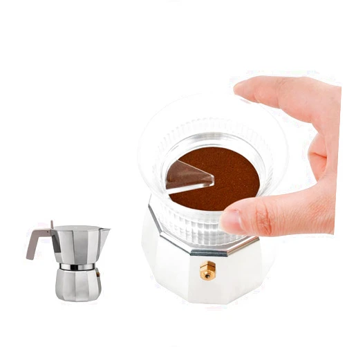 watchget Moka Pot Dosing Funnel, 54mm Stovetop Espresso Coffee Maker Distribution Tool Italian Coffee Maker Dosing Ring For Moka Express 3 Cups, Transparent
