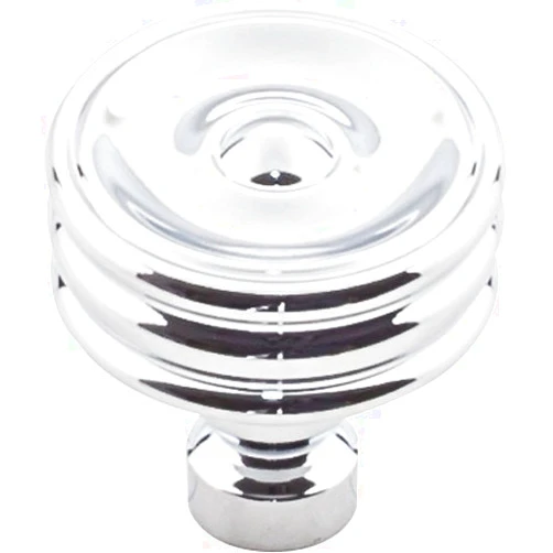Top Knobs Brixton Ridged Knob 1 1/4 Inch Polished Chrome