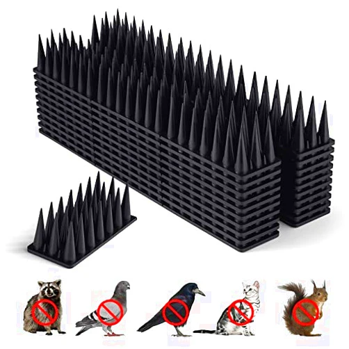 BORHOOD Bird Spikes for Outside, 30 Pack Bird Deterrent Spikes for Small Robin Pigeon Squirrel Raccoon Crow Cats Defender Spikes to Keep Birds Away and Keep Birds from Building Nest-Black