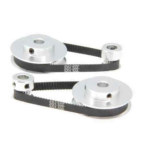 Zeberoxyz 2PCS Set GT2 Synchronous Wheel 20&60 Teeth 8mm Bore Aluminum Timing Pulleys with 2PCS Length 200mm Width 6mm Belt (20-60T-8B-6)