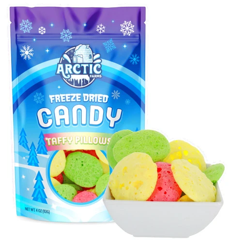 Arctic Farms Freeze Dried Candy Taffy Pillow Candies - Bagged and Boxed (Assorted Flavors)