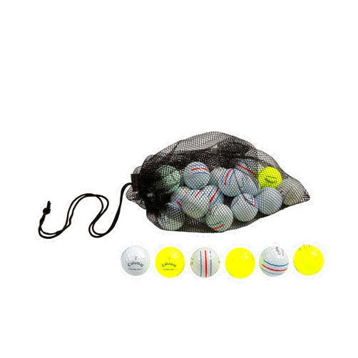 Clean Green Golf Balls 24 Recycled Used Golf Balls for Callaway ERC Triple Track Golf Ball Bulk Mix - Cheap Golf Balls Good Condition - includes for Callaway Golf Balls for Men and Mesh Carrying Bag