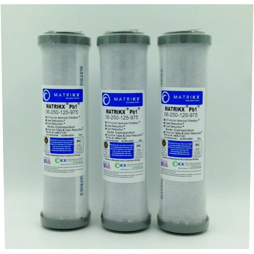 MATRIKX KX MATRIKX Pb1 10-Inch Length Extruded Carbon Block Filter Cartridge, 3-Pack