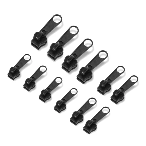 LLOUSSAK 12Pcs Zipper Repair Kit, Zipper Slider Replacement, Instant Zipper Set Fix Zipper Removable for Jacket Coat Luggage Backpack Zippers Undergarment Sewing