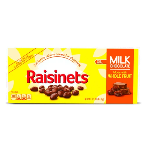 Raisinets, Milk Chocolate Covered California Raisins, Movie Theater Candy Box, 3.1 oz each, Bulk 15 Pack