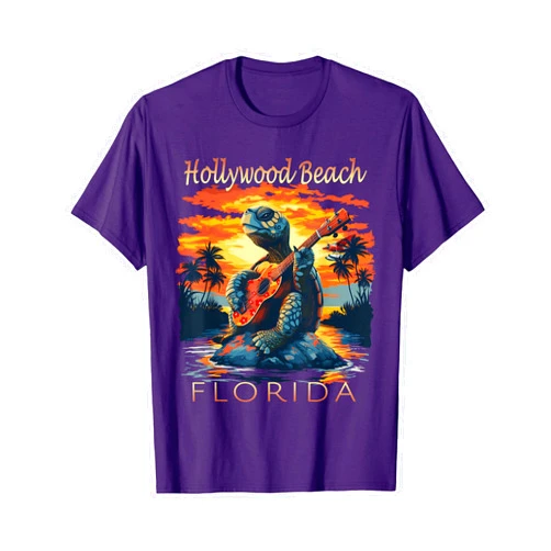Hollywood Beach Florida Vacation Souvenirs Hollywood Beach Florida Vacation Turtle T-Shirt