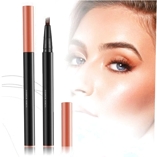 YHCFASHIPIN 2PC Eyebrow Pencil Eyebrow Microblading Pen - Upgraded Eyebrow Pen Micro 4 Tipped Precise Brow Pen & Long-Lasting Waterproof & Smudge Microblading Eyebrow Pencil (2, Light Brown-2pc)
