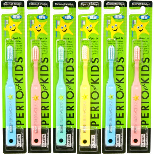 Dr. Collins Perio for Kids Toothbrush 6 Pack Assorted Colors