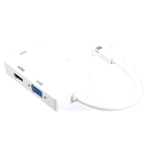 BUBUCAM Mini DP DisplayPort to HDMI VGA DVI Adapter Cable 3 in 1 Thunderbolt for MacBook