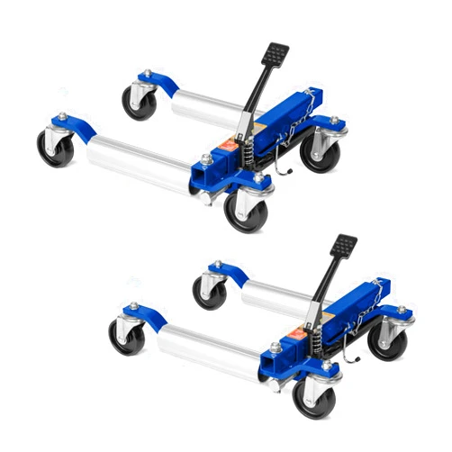 TUFFIOM Car Wheel Dolly Jack Set of 2, Hydraulic 1500-lbs Car Skates, 12'' Wheel Vehicle Positioning Jack, Heavy Duty Rollers with Foot Pedal for Tire Auto Repair Moving, Blue