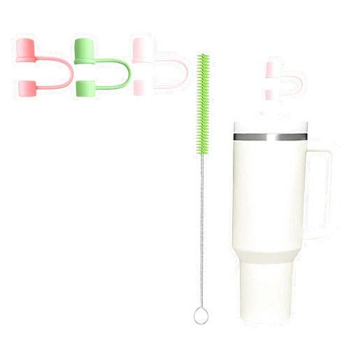 JDMYCYCQXF 3 Straws with Cover Cap for Stanley Cup 40 Oz Tumbler，Reusable Straw with Stopper Tips for Stanley Cup Accessories，Extra Long Hard Plastic Clear Drinking Straw