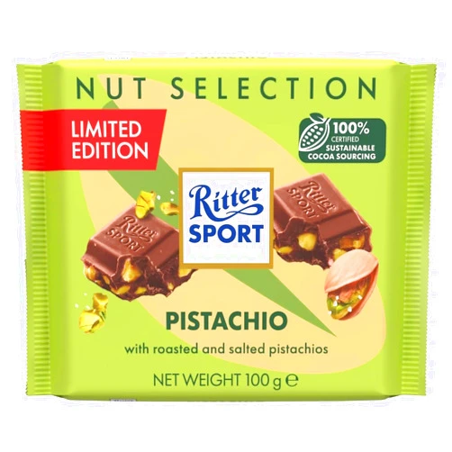 Ritter Sport Milk & Pistachio Chocolate - 100g