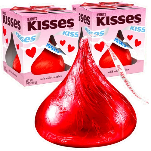 Taboom Hershey'sKisses Solid Milk Chocolate, Valentine's Day, Candy Gift Box, 7 oz pack of 2