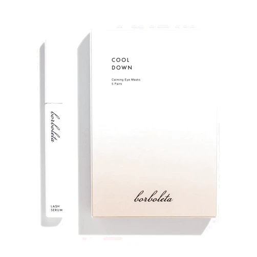 Borboleta Lash Serum - Eyelash Serum for Longer, Thicker, and Fuller Looking Lashes with Cooldown Calming Under Eye Masks