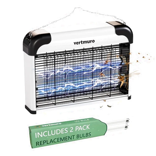 Vertmuro 20W Electric Bug Zapper, Indoor Fly Insect Killer with 3000V Grid, UV Light, Mosquito Gnat Zapper w 2 Replacement Bulbs for Home, Kitchen, Restaurant, Garage