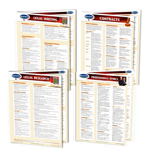 Paralegal Charts and Guides - 4 Chart Bundle - Law and Legal Studies Quick Reference Charts by Permacharts