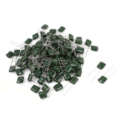 FIYA IIVVERR 100Pcs Radial Leads Polyester Film Capacitance Capacitors 2A224J 100V 470nF 5% (100Pcs Conductores radiales Condensadores de capacitancia de película de poliéster 2A224J 100V 470nF 5%