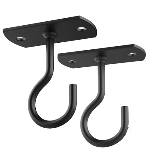 OPSJQXSQ Plant Hanger Hooks Ceiling Hooks Basket Organizer Hooks Wall-Mounted Lantern Outdoor Decorative Hooks Wrought Iron Plant Hanger Hooks for Hanging Plants Lanterns Bird Feeders（2pcs）