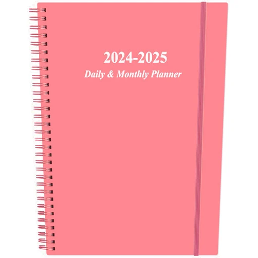 Heveboik 2024-2025 Daily & Monthly Planner, One Page Per Day, A4 Daily Planner 2024-2025 from July 2024 to June 2025, Planner 2024-2025 with Flexible Cover, Tabs, Strong Twin-Wire Binding, Inner Pocket, 8.5