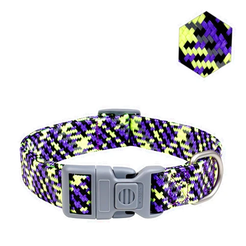 KCUCOP Premium Dog Collars for Medium Dogs - Adjustable Soft Comfortable Skin-Friendly Collar for Dogs - Quick Release & Safety Buckle - Ideal for Indoor & Outdoor Activities (Purple-M)
