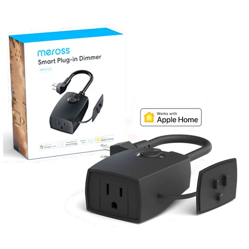 Meross Outdoor Dimmer Plug, Outdoor Smart Plug Works with Apple Home, Alexa, Google Home, SmartThings, 2.4Ghz WiFi Smart Dimmer Plug for String Lights with Voice & Remote Control, Schedule & Timer