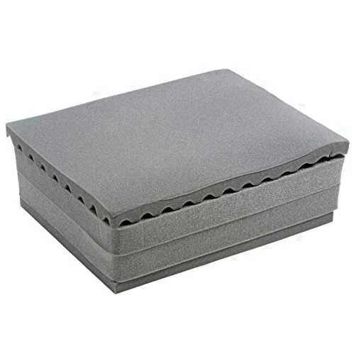 CVPKG and Pelican Pelican 1500/1501 Upgraded 4 piece foam set. 1 convoluted lid foam, 2 middle pluck pieces, and 1 bottom pad.