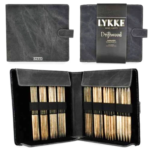 Lykke Double Pointed Needles Gift Sets (Large US 6-13 Set in Grey Denim Pouch)
