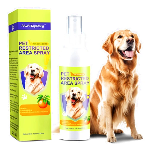 PAWSToyTechy Cat deterrent spray for peeing, Effective dog repellent spray for furniture, pee corrector spray,training spray for furniture , Indoor & Outdoor Safe for Pet, Alcohol Free/Non-Toxic, 4 oz / 120 mL