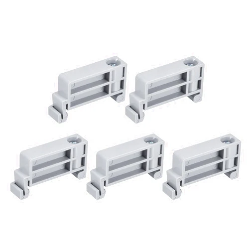 MECCANIXITY DIN Rail Mount Terminal Blocks End Stopper Screw Type Clamp Grey TBR-F Pack of 50