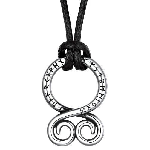 FaithHeart Norse Viking Rune Necklace with Adjustable Braided Leather/Stainless Steel Rope Chains for Men Women, Vintage Amulet Jewelry Gift with Delicate Box