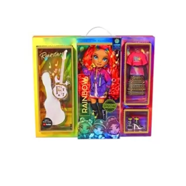 Exclusive Rainbow High Rockstar Fashion Doll 2 Complete Outfits & Rockband Essentials, Carmen Major Only