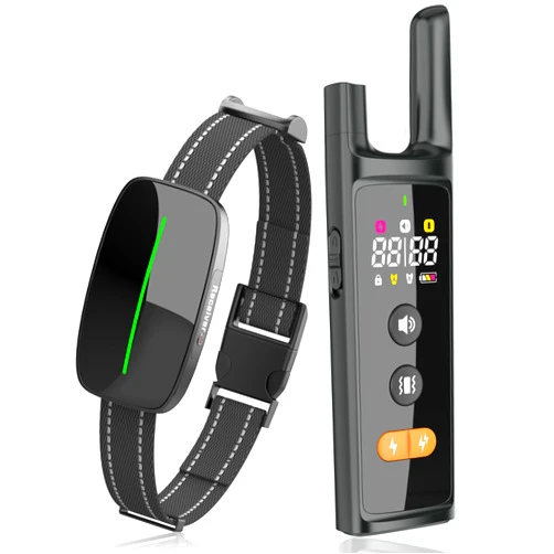 Worneeder Dog Training Shock Collar 4000FT Dog Bark Collar with Remote IP67 Waterproof 4 Training Modes Beep Vibration Shock Light Mode Magnetic Charger Electric Dogs Collar 8-25 inches Double Shock Dull Black