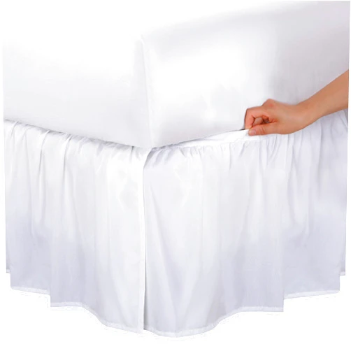 Bed Maker's Bed Maker’s Never Lift Your Mattress Microfiber Wrap-Around Bed Skirt, Gathered Ruffled Style, Classic 14 Inch Drop Length, King, White