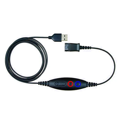 Daily headset USB Adapter Cable Compatible Plantronics QD (Quick Disconnect) to USB Type A Plug, Speaker Volume & Mic Mute Control Connects Headset to PC, Laptop, Soft Phone