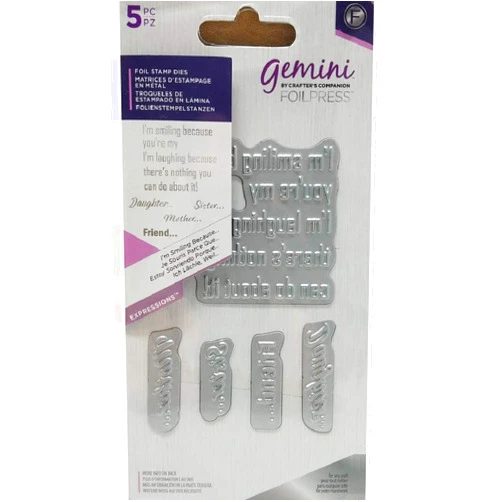 Crafter's Companion Gemini Foilpress I'm Smiling Because...