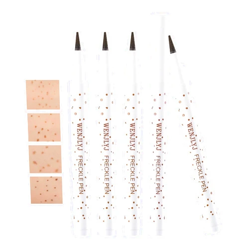WENJLYJ 4 Colors Freckle Pen,Waterproof Freckle Makeup Pen,Lightweight Long Lasting Quick Dry Dot Spot Makeup Pen - Light Brown,Natural Coffee,Chestnut,Dark Brown