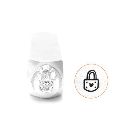 ImpressArt- 6mm, Padlock Heart Design Stamp