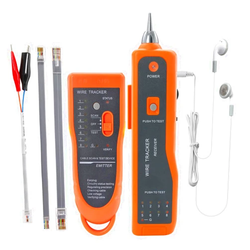 BOOGIIO Wire Tester RJ45 RJ11 Cable Tracker Line Finder Multifunction Wire Tracker Ethernet LAN Network Cat5 Cat6 with Earphone for Cable Collation, Network Maintenance Collation, Telephone Line Test