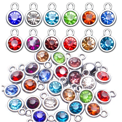 Aylifu Birthstone Charms Crystal Pendant Charms 12 Months Birth Charms for Necklace Bracelet Earring