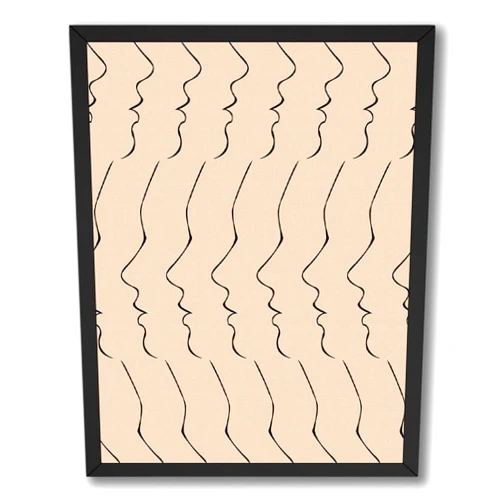 ALPINE INK CO. Abstract Line Face Satin Wall Art - Simple Profile Pattern - Calm Minimal Wall Decor for Living Room, Bedroom, or Office - 11x14 Unframed Satin Print