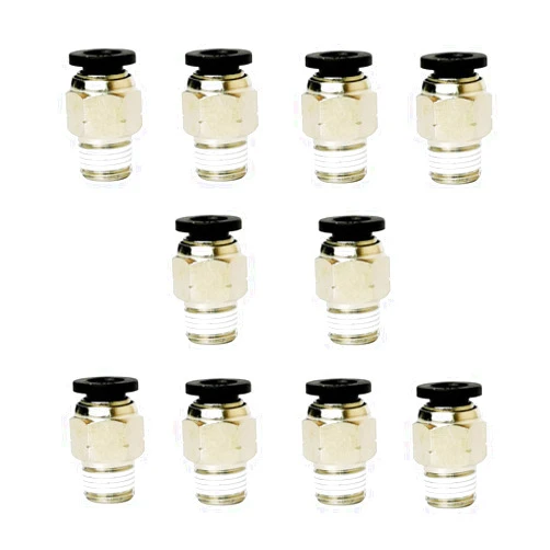 Yarrkc 10 Pack Push to Connect Tube Fitting, Air Tool Fittings Straight Push Quick Release Connectors Tube Quick Connect Fittings, Male Straight 1/4